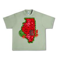 Oil Green illinois watermelon Urban Heavy Tee - RacoonDesign