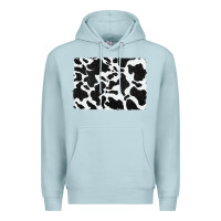 Blue Mist distressed black glitter cowhide pattern Premium Hoodie - RanaPortraitStore