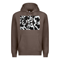 Coffee distressed black glitter cowhide pattern Premium Hoodie - RanaPortraitStore