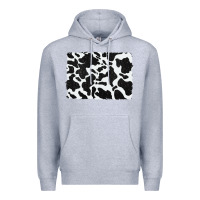 Heather Grey distressed black glitter cowhide pattern Premium Hoodie - RanaPortraitStore