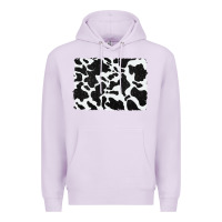 Lilac distressed black glitter cowhide pattern Premium Hoodie - RanaPortraitStore