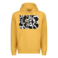 Mustard distressed black glitter cowhide pattern Premium Hoodie - RanaPortraitStore