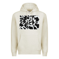 Oatmeal Heather distressed black glitter cowhide pattern Premium Hoodie - RanaPortraitStore