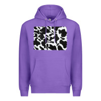 Purple distressed black glitter cowhide pattern Premium Hoodie - RanaPortraitStore