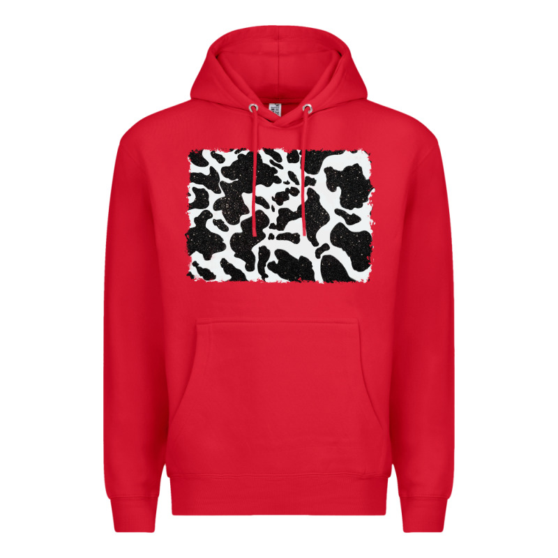 Distressed Black Glitter Cowhide Pattern Premium Hoodie by RanaPortraitStore | Teevron