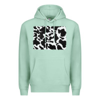 Seafoam distressed black glitter cowhide pattern Premium Hoodie - RanaPortraitStore