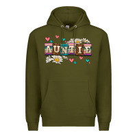 Army Green daisy auntie Premium Hoodie - AdoDesignShop