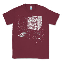 Burgundy qr code cube we are the borg Classic Tee - linhVisuals