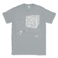 Heather Grey qr code cube we are the borg Classic Tee - linhVisuals