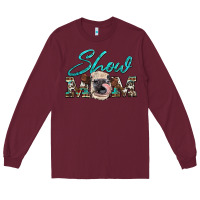Burgundy show mom aztec cowhide heifer Long Sleeve Tee - Artiststas