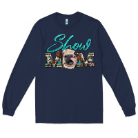 Navy show mom aztec cowhide heifer Long Sleeve Tee - Artiststas