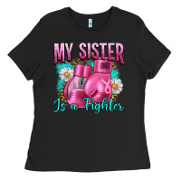 Black Breast Cancer My Sister Is A Fighter Ladies Tee - Artiststas