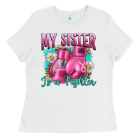 Breast Cancer My Sister Is A Fighter Ladies Tee | Teevron