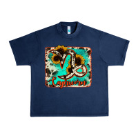Navy capricorn turquoise cowhide Urban Heavy Tee - RanaPortraitStore