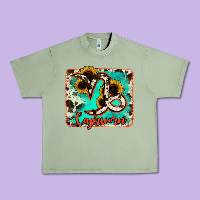 Capricorn Turquoise Cowhide Urban Heavy Tee Designed By Ranaportraitstore