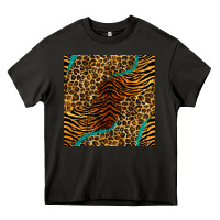 Asphalt safari animals turquoise glitter seamless pattern Heavy Core Tee - BundleAndBundleShop
