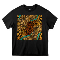 Black safari animals turquoise glitter seamless pattern Heavy Core Tee - BundleAndBundleShop