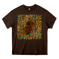 Chocolate Brown safari animals turquoise glitter seamless pattern Heavy Core Tee - BundleAndBundleShop