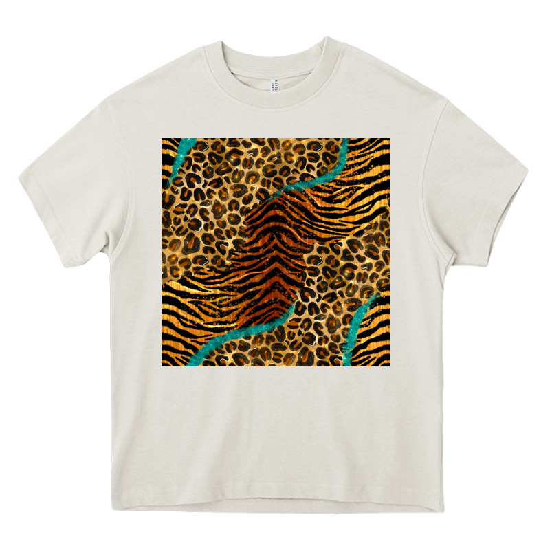 Safari Animals Turquoise Glitter Seamless Pattern Heavy Core Tee by BundleAndBundleShop | Teevron