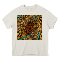 Cream safari animals turquoise glitter seamless pattern Heavy Core Tee - BundleAndBundleShop