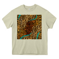 Mossy safari animals turquoise glitter seamless pattern Heavy Core Tee - BundleAndBundleShop