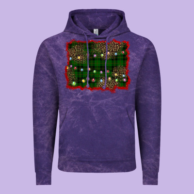 Christmas Green Plaid Background Vintage Hoodie Designed By Barkaloodesign