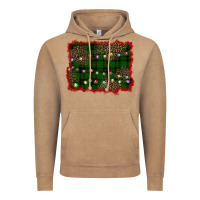 Vintage Coffee christmas green plaid background Vintage Hoodie - BarkalooDesign