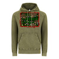 Vintage Olive christmas green plaid background Vintage Hoodie - BarkalooDesign