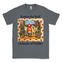 Charcoal Heather restore the wolf defenders of wildlife Classic Tee - linhVisuals
