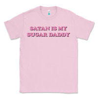 Bubblegum Pink satan is my sugar daddy Classic Tee - linhVisuals