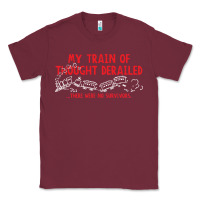 Burgundy my train of thought derailed Classic Tee - linhVisuals