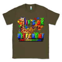 Army Green it's ok to be different autism awareness Classic Tee - FaDigitalArtStudio