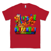 Red it's ok to be different autism awareness Classic Tee - FaDigitalArtStudio