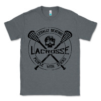 Charcoal Heather lacrosse legally beating people with sticks Classic Tee - linhVisuals