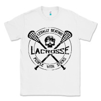 White lacrosse legally beating people with sticks Classic Tee - linhVisuals