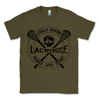 Army Green lacrosse legally beating people with sticks Classic Tee - linhVisuals