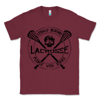 Burgundy lacrosse legally beating people with sticks Classic Tee - linhVisuals