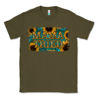 Army Green Sunflower Serappe Turquoise Gemstone Mama Tried Classic Tee - Jasminsmagicworld