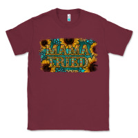 Burgundy Sunflower Serappe Turquoise Gemstone Mama Tried Classic Tee - Jasminsmagicworld
