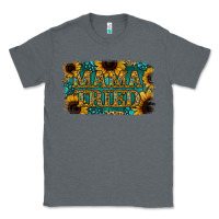 Charcoal Heather Sunflower Serappe Turquoise Gemstone Mama Tried Classic Tee - Jasminsmagicworld