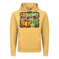 Vintage Mustard fall pumpkin  background Vintage Hoodie - BarkalooDesign