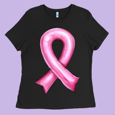 Balloon Cancer Ribbon Ladies Tee Designed By Artiststas