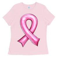 Bubblegum Pink Balloon cancer ribbon Ladies Tee - Artiststas