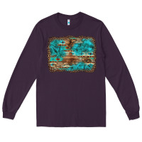 Plum western turquoise stone aztec tiger pattern background Long Sleeve Tee - Artiststas