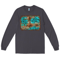 Smoke western turquoise stone aztec tiger pattern background Long Sleeve Tee - Artiststas
