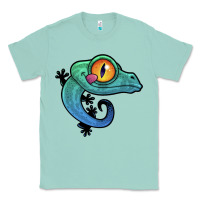 Seafoam cute colorful cartoon gecko Classic Tee - linhVisuals