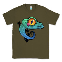 Army Green cute colorful cartoon gecko Classic Tee - linhVisuals