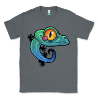 Charcoal Heather cute colorful cartoon gecko Classic Tee - linhVisuals