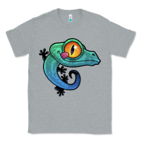 Heather Grey cute colorful cartoon gecko Classic Tee - linhVisuals