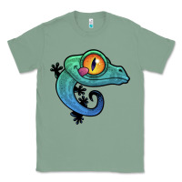 Sage cute colorful cartoon gecko Classic Tee - linhVisuals